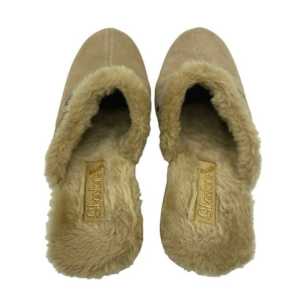 Skechers Cali Faux Fur Lined Mule Clogs Comfort Shoes Tan Size 8 - Picture 5 of 7
